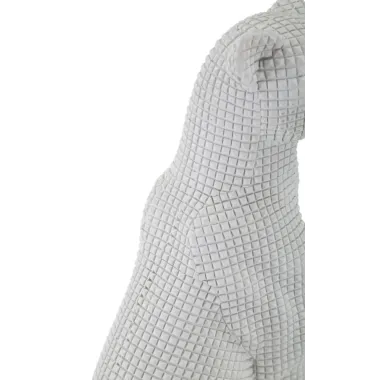 LEOPARDO Siedzący Biały 15 10 27 cm